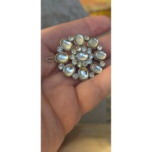 Rhinestone Barrette Hair Clip Vintage 1.25in